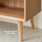Twfli Wood and Rattan Shoe Storage Cabinet - Image 3