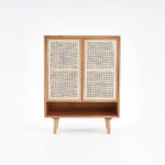 Twfli Wood and Rattan Shoe Storage Cabinet - Image 6