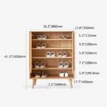 Twfli Wood and Rattan Shoe Storage Cabinet - Image 7