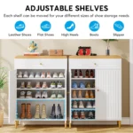 Dovas White & Brown Shoe Storage Cabinet - Image 6