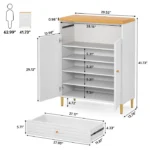 Dovas White & Brown Shoe Storage Cabinet - Image 7