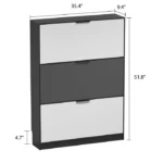 Zano Shoe Storage Cabinet with 3 Drawers - Image 7