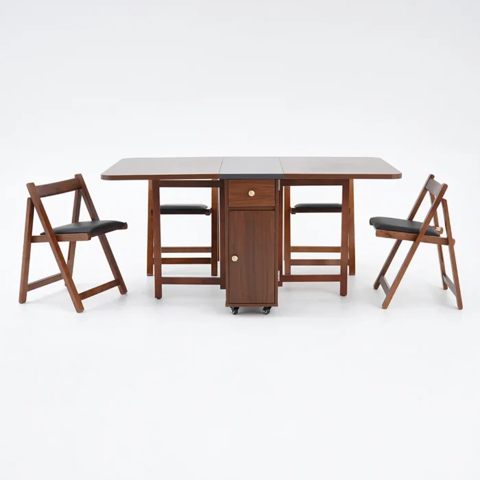 Sai Rectangle Folding Dining Table Set - Image 5
