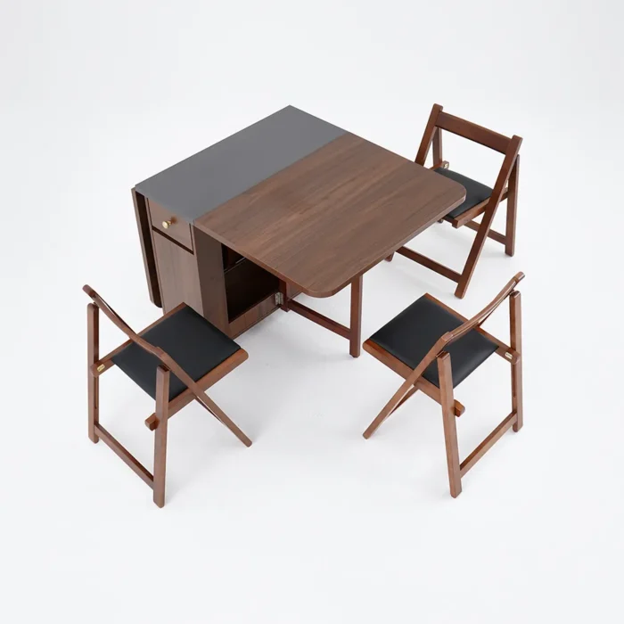 Sai Rectangle Folding Dining Table Set - Image 6