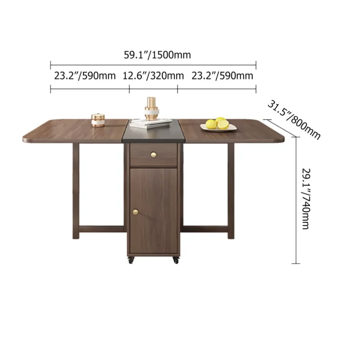 Sai Rectangle Folding Dining Table Set - Image 7