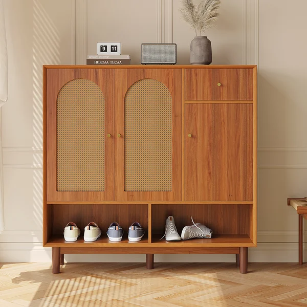 0008401_wooden-shoe-storage-cabinet-with-3-doors-drawer-entryway-closet-shoe-storage.webp Alya Double Shoe Storage Cabinet - Image 1