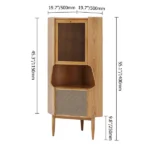 Hutch Natural Corner Cabinet 2-Door with Rattan - Image 6