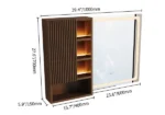 Julia lighted bathroom mirror with moving back storage - Image 11