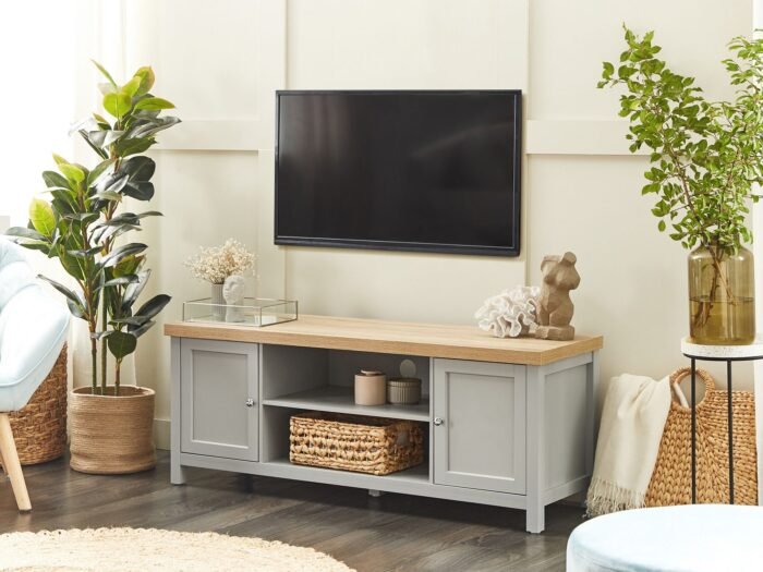 Sleek grey TV table - Image 1