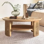 Krack Coffee table wood and rattan - Image 2