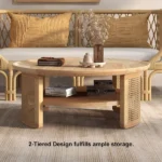 Krack Coffee table wood and rattan - Image 8