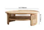 Krack Coffee table wood and rattan - Image 15