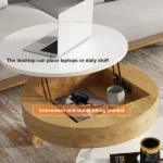 Doba coffee table natural wood with drawers - Image 3