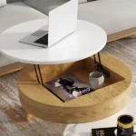 Doba coffee table natural wood with drawers - Image 9