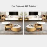 Doba coffee table natural wood with drawers - Image 10