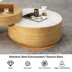 Doba coffee table natural wood with drawers - Image 11