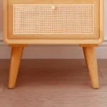 Katilo Nightstand Rattan and natural wood - 2 drawers - Image 4