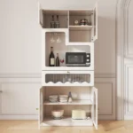 Azha White small Sideboard - Natural wood - Image 2