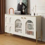 Credenza Sideboard Natural wood with Metal legs