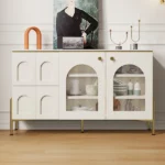 Credenza Sideboard Natural wood with Metal legs - Image 2
