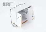 Crambella White Sideboard Natural wood with drawers and shelves - Image 5