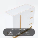 Crambella White Sideboard Natural wood with drawers and shelves - Image 6