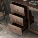 Atacha Modern Sideboard Natural wood with drawers and shelves - Image 5