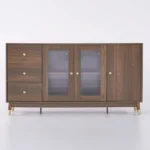 Atacha Modern Sideboard Natural wood with drawers and shelves - Image 6