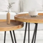 Harv Modern Natural wood Side table - Set of 2 - Image 3