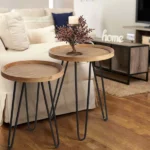 Harv Modern Natural wood Side table - Set of 2 - Image 5