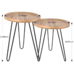 Harv Modern Natural wood Side table - Set of 2 - Image 7