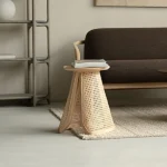 Cavy Rattan Side table with Natural wood - Image 5