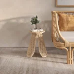 Cavy Rattan Side table with Natural wood - Image 6
