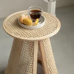 Cavy Rattan Side table with Natural wood - Image 7