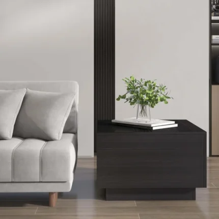 Stella Natural wood table with glass top - One Drawer