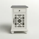 Ahmara Side table natural wood with storage - Image 4