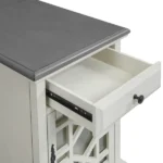 Ahmara Side table natural wood with storage - Image 6