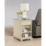 Ahmara Side table natural wood with storage - Image 8