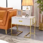 Jocise Modern White Side Table - One drawer - Image 5