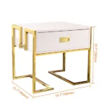 Jocise Modern White Side Table - One drawer - Image 9