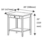 Aidan Natural wood side table - One drawer - Image 7