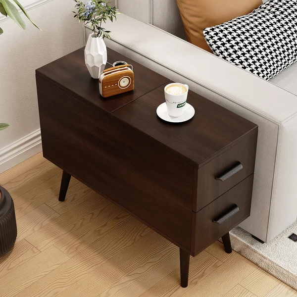 0010790_brown-rectangle-end-table-with-drawers-modern-sofa-table-for-living-room.webp Monumo Natural Wood Side table - 2 drawers - Image 1