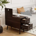 Monumo Natural Wood Side table - 2 drawers - Image 2
