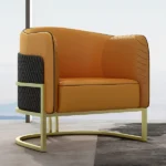 Metal chair leather - LAROCHE - Image 3