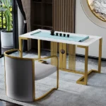 Louis Modern Metal chair and leather - Image 9