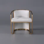 Louis Modern Metal chair and leather - Image 13