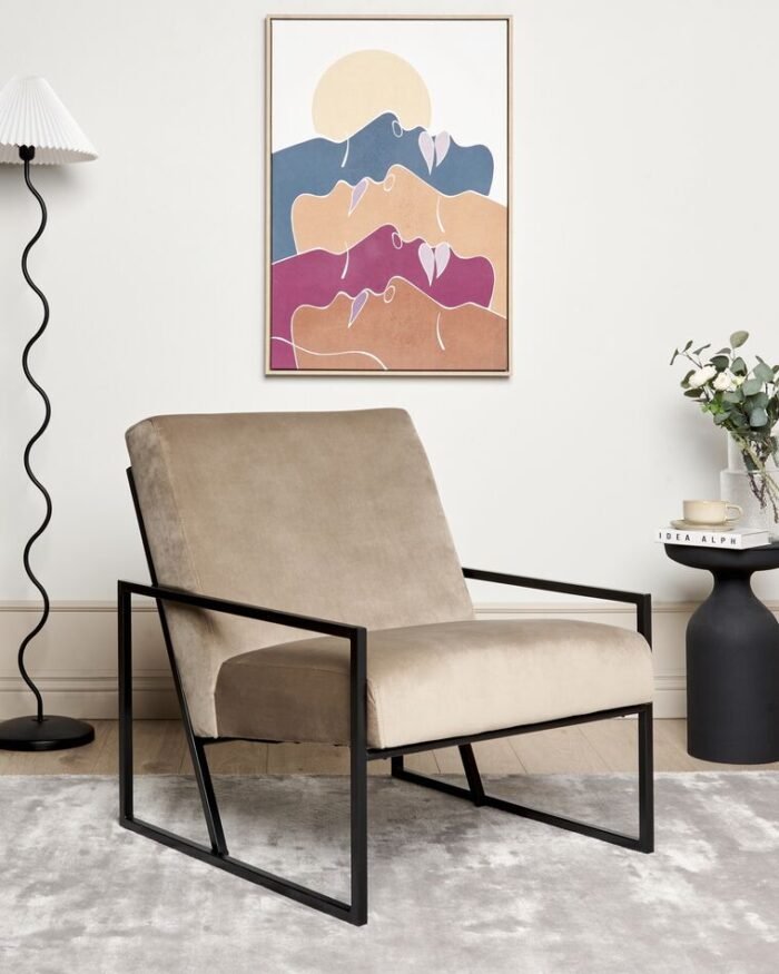 Arm chair with black frame-DELARY - Image 1