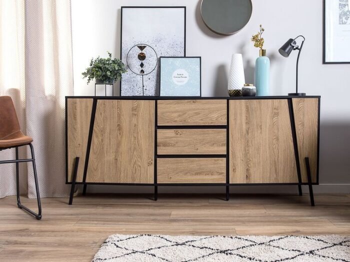 Aldera Buffet with drawers and shelves in a modern design - Image 1