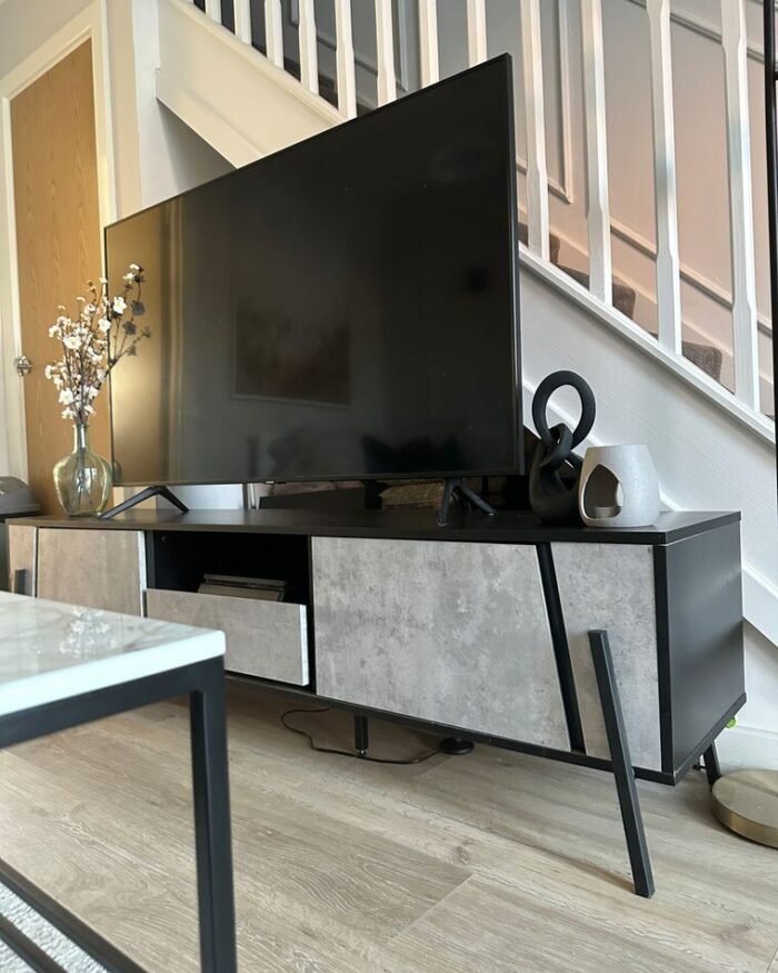 Ekosta -Modern TV unit with cabinet, drawer and storage unit - Image 13