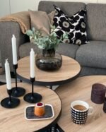 Alice Natural wood with Metal Coffee tables - Set of 3 - Image 4